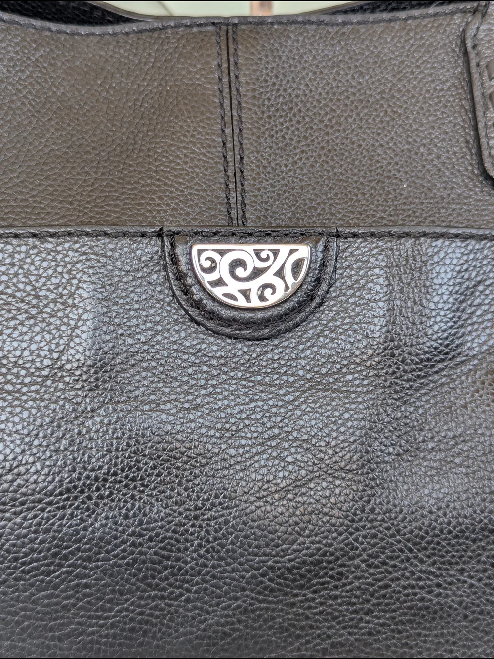 Brighton Black Studded Tote with Heart Charm